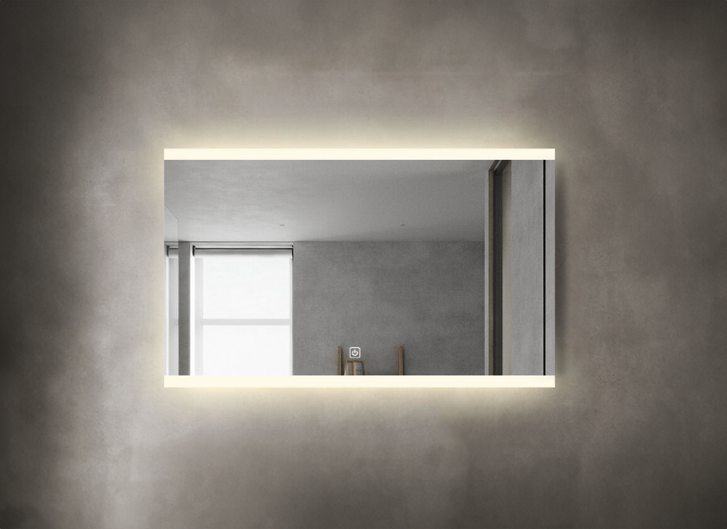 Rechthoekige spiegel met LED en spiegelverwarming